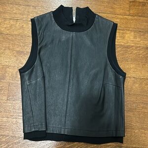 ALC black leather crop top